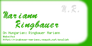 mariann ringbauer business card